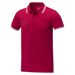 Amarago Polo mit abgesetztem Rand für Herren, rot, L