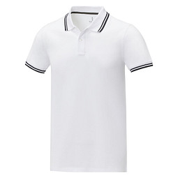 Amarago Polo mit abgesetztem Rand für Herren, weiss, L