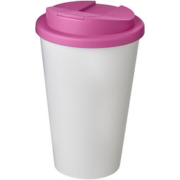 Americano® 350 ml Isolierbecher mit auslaufsicherem Schraubverschluss, weiß/magenta