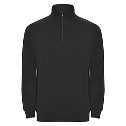Aneto Pullover mit Viertelreißverschluss, schwarz, XL