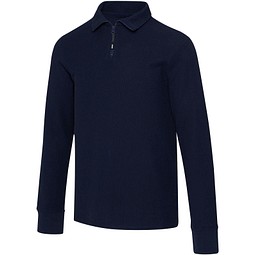 Apollo 245 g/m² Langarm Poloshirt Unisex mit Reißverschluss, navy, XS