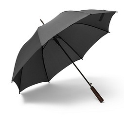 APOLO. Regenschirm aus recyceltem Polyester (100% rPET) Pongé mit automatischer Öffnung, Schwarz