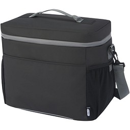 Aqua wasserabweisende Kühltasche für 20 Dosen aus GRS Recyclingmaterial 22 L, schwarz
