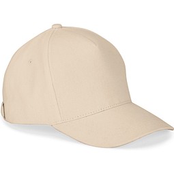 ASHTON. Kappe aus 100% Baumwolle (260gsm) mit 5 Segmenten, Beige