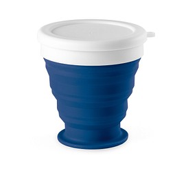 ASTRADA. faltbarer Reisebecher aus Silikon und PP 250 ml, Blau