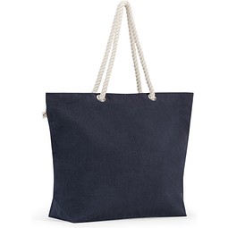 ATHENS. Strandtasche aus recycelter Baumwolle (70 %) und recyceltem Polyester (30 %) (220 g/m²), Blau