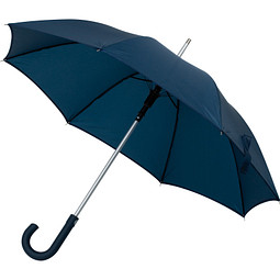 Automatik-Regenschirm aus Polyester mit Alugestänge, dunkelblau
