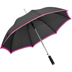 Automatik-Regenschirm Border, schwarz/pink