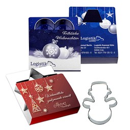 Backförmchen Single-Pack, Weihnachten, Schneemann, 1-seit. Druck