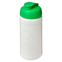 Baseline Rise 500 ml Sportflasche mit Klappdeckel, weiß / grün
