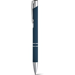 BETA SOFT. Kugelschreiber aus Aluminium mit Gummifinish, Blau