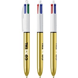 BIC® 4 Colours® Shine Kugelschreiber Weiß/Gold