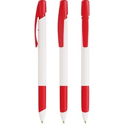 BIC® Media Clic Grip Ecolutions® Kugelschreiber Weiß/Rot Blaue Tinte