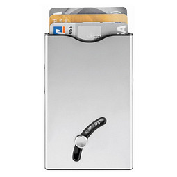 BLACKMAXX® Sicherheitskartenhalter CardSafeOneTouch, silber/schwarz