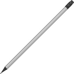 Bleistift mit Radiergummi in Metallic-Farben, silber