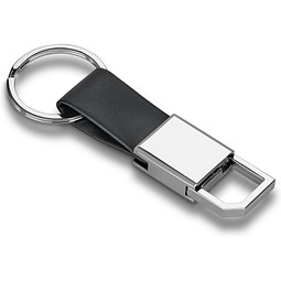 BOURCHIER. Schlüsselanhänger aus PU und Metall, Schwarz