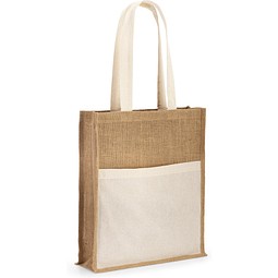 BRAGA. Jutetasche (240 g/m²) und Tasche aus 100% Baumwolle (140 g/m²), Natur