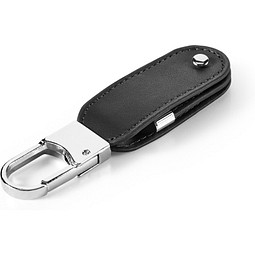 BRAGG 8GB. USB-Speicher mit 8GB und Karabinerclip aus PU, Schwarz