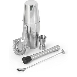 BRAMBLE. Cocktail-Set aus Edelstahl bestehend aus 6 Teilen, Silber
