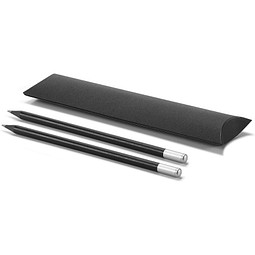 BRENTANO. Zweiteiliges Bleistiftset (gespitzt), Satinsilber
