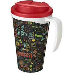 Brite-Ameriano® Grande 350ml Isolierbecher, auslaufsicher, weiß/rot