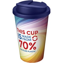 Brite-Americano® Eco 350 ml Isolierbecher mit auslaufsicherem Deckel, blau