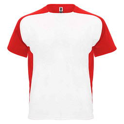 Bugatti T-Shirt Unisex aus recyceltem Material, weiß / rot, S