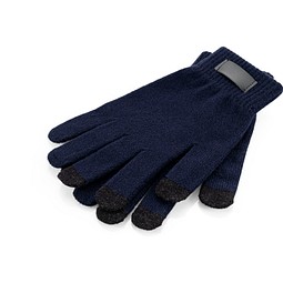 BURROW. Handschuhe aus recyceltem Polyester (100% rPET), mit Tastspitzen, Dunkelblau