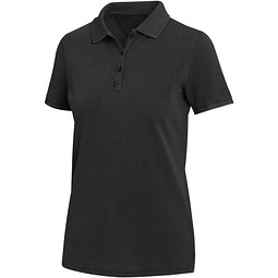 Calgary Poloshirt für Damen im Washed Look, 200 g/m2, schwarz, L