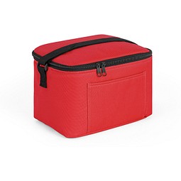 CANCUN. Kühltasche aus recyceltem 600D-Polyester mit verstellbarem Gurtband 7 L, Rot