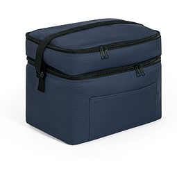 CANCUN LARGE. Kühltasche aus 600D, recyceltem Polyester, mit verstellbarem Gurtband 14 L, Blau