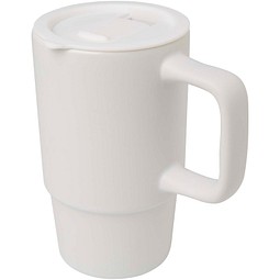 Carter 450 ml Keramiktasse mit Kunststoffdeckel, weiss