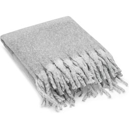 COMFY. Decke aus recyceltem Polyester (100% rPET) (300 g/m²), mit Mohair-Feeling, Grau