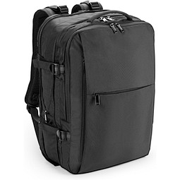 DALLAS. Hochverdichteter Reiserucksack aus recyceltem 600D-Polyester für 17.3"-Laptop, Schwarz