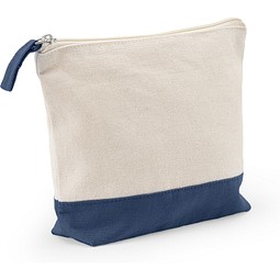 DAPHNE. Kosmetiktasche aus 100 % Baumwolle (340 g/m²), zweifarbig, Blau
