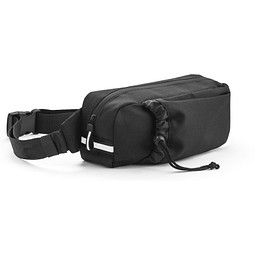 DELFOS POUCH. Gürteltasche aus 300D recyceltem Polyester und 600D recyceltem Polyester mit reflektierenden Elementen, Schwarz