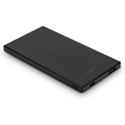 DENNING. Powerbank Slim mit 5'000 mAh aus Edelstahl, Schwarz