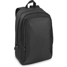 DRAMMEN. Laptop-Rucksack aus hochdichtem 600D-Recycling-Polyester, Schwarz