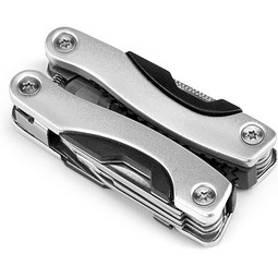 DUNITO. Multifunktionswerkzeug aus Edelstahl und Aluminium, Satinsilber