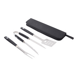 Edelstahl-Grillbesteck PRETTY BBQ,schwarz, silber