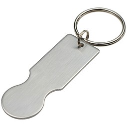 Schlüsselanhänger mit Einkaufswagenlöser Open IT, silber