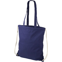 Eliza 240 g/m² Baumwoll-Kordelzug-Rucksack, navy
