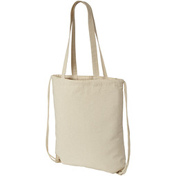 Eliza 240 g/m² Baumwoll-Kordelzug-Rucksack, natur