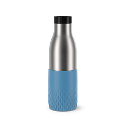 EMSA Trinkflasche Bludrop Sleeve, 500 ml, silber/blau