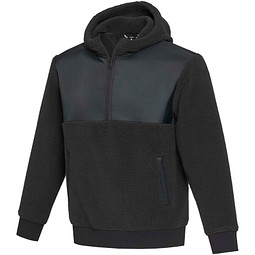 Evans Sherpa Fleecepullover Half-Zip Unisex, schwarz, L