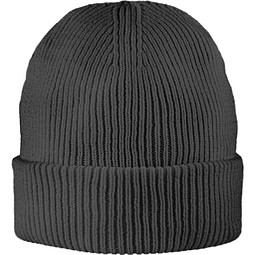 Exclusive Recycled Fine Rib Beanie, Dunkel Grau