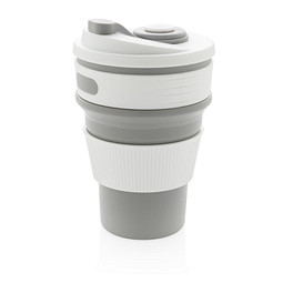 XD COLLECTION faltbarer Silikon-Becher, 350 ml, grau