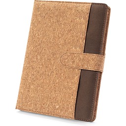 FIELDING. Mappe A5 aus Kork und recyceltem Polyester (100 % rPET) mit abnehmbarem Notizblock, Natur