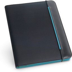 FITZGERALD. A4 Schreibmappe aus PU und 800D mit linierte Seiten Schreibblock, Hellblau