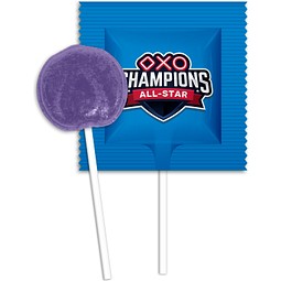 Flachlolly, 10 g, Brombeere, Folie weiß, inkl. Druck